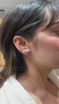 Rosé Pavé Pink Sapphire Statement Stud Earrings