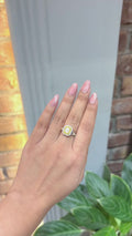 Golden Halo Diamond Ring in 18K White Gold