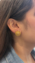 18K Rose Gold Diamond Pavé Stud Earrings