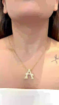 Initial A Diamond Pendant Necklace in 18K Gold | Personalized Luxury Fine Jewellery