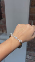 Jasmine Tiger Stone Diamond Bracelet in 18K White Gold