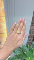 Fancy Yellow Twin Cushion Diamond Ring in 18K White Gold