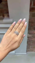 18K White Gold Diamond Multi Row Band Ring