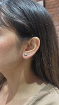 Green Diamond Halo Stud Earrings in 18K White Gold | Luxury Fine Jewellery