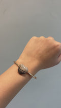 Ombre Verde Disco Heart Diamond Bracelet in 18K White Gold