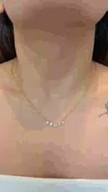 Tiara Emer. cut Diamond Pendant Necklace in 18K Gold