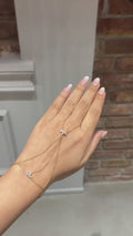 18K White Gold Diamond Hand Chain