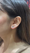 18K ombre Disco Heart Earrings