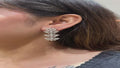 18K White Gold Diamond Floral Drop Earrings