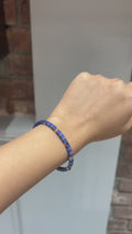14K Gold Tanzanite Diamond Tennis Bracelet
