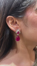 Rosé Eclipse Diamond Drop Earrings in 18K Gold