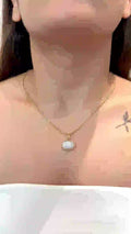 Celestia Oval Diamond Pendant Necklace in 18K Gold | Luxury Fine Jewellery