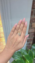 Twin Heart Diamond Ring in 18K Gold & White Gold