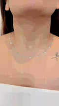 Delicate Diamond Chain Necklace in 18K Gold