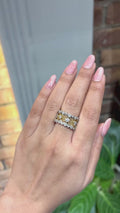 18K Yellow Gold Wide Diamond Band Ring