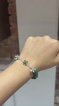 Jasmine Charm Malachite Diamond Bracelet in 18K White Gold