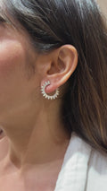 18K White Diamond Hoop Earrings