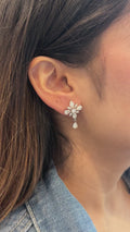 Noir Line Diamond Bar Stud Earrings