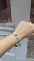 Emerald Trillion Solitaire Diamond Bangle in 18K Gold