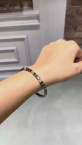 Noir Élise Diamond ceramic bracelet in 14K Gold
