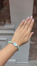 Mint Evil Eye Bracelet | 14K Gold & Natural Diamonds