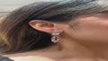 14K White Gold Pink Morganite Diamond Drop Earrings